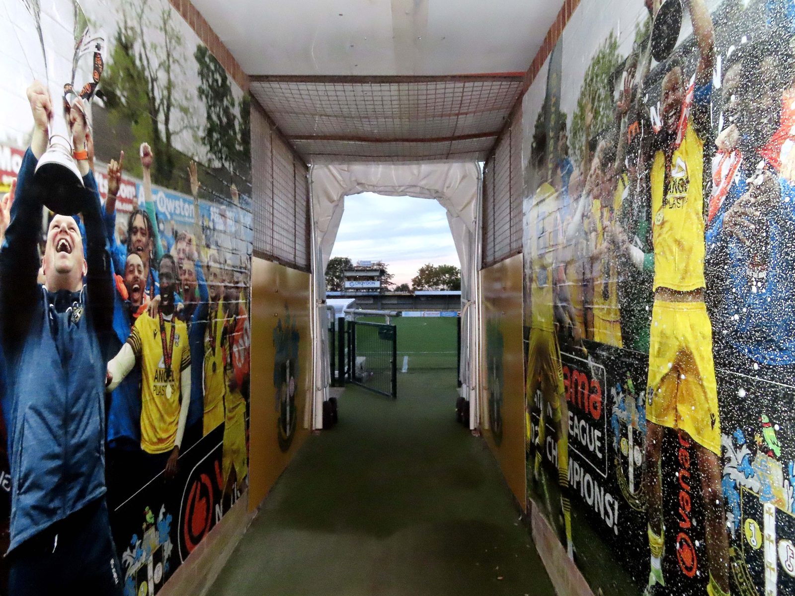 Players' tunnel at Gander Green Lane