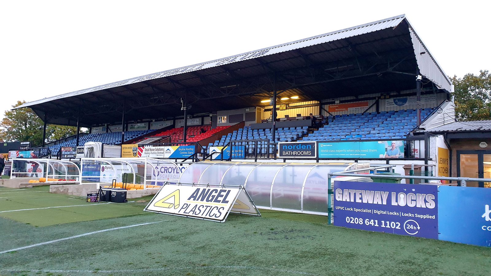 Main Stand at Gander Green Lane