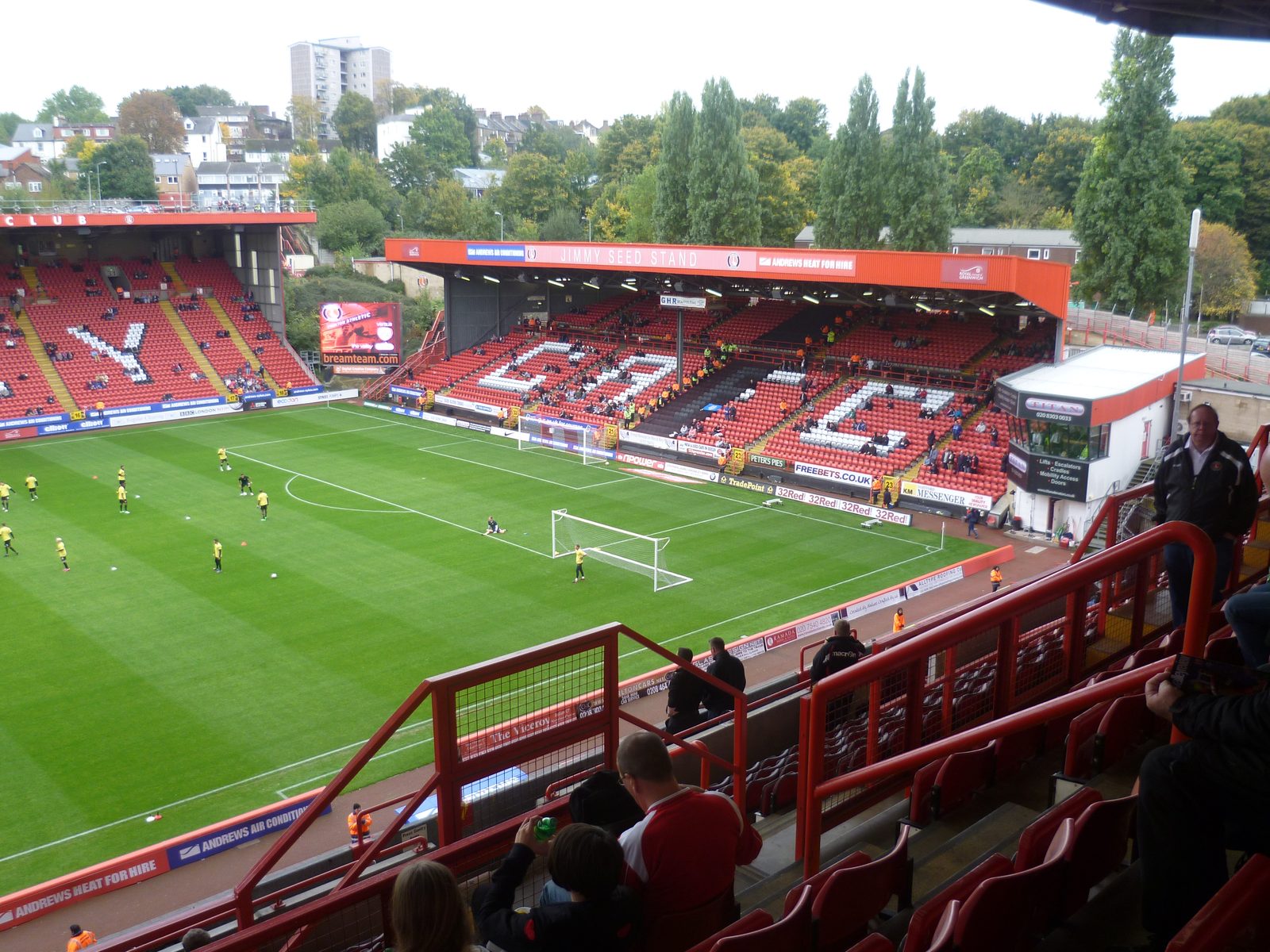 Pitch view at The Valley