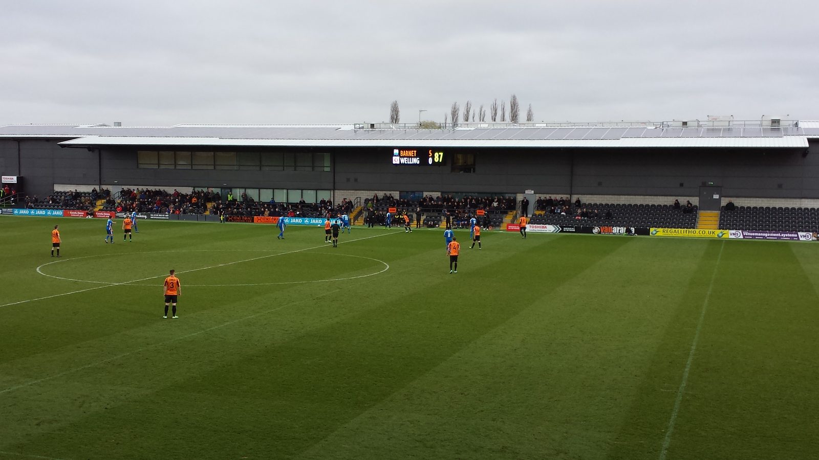 Pitch and stands at The Hive Stadium