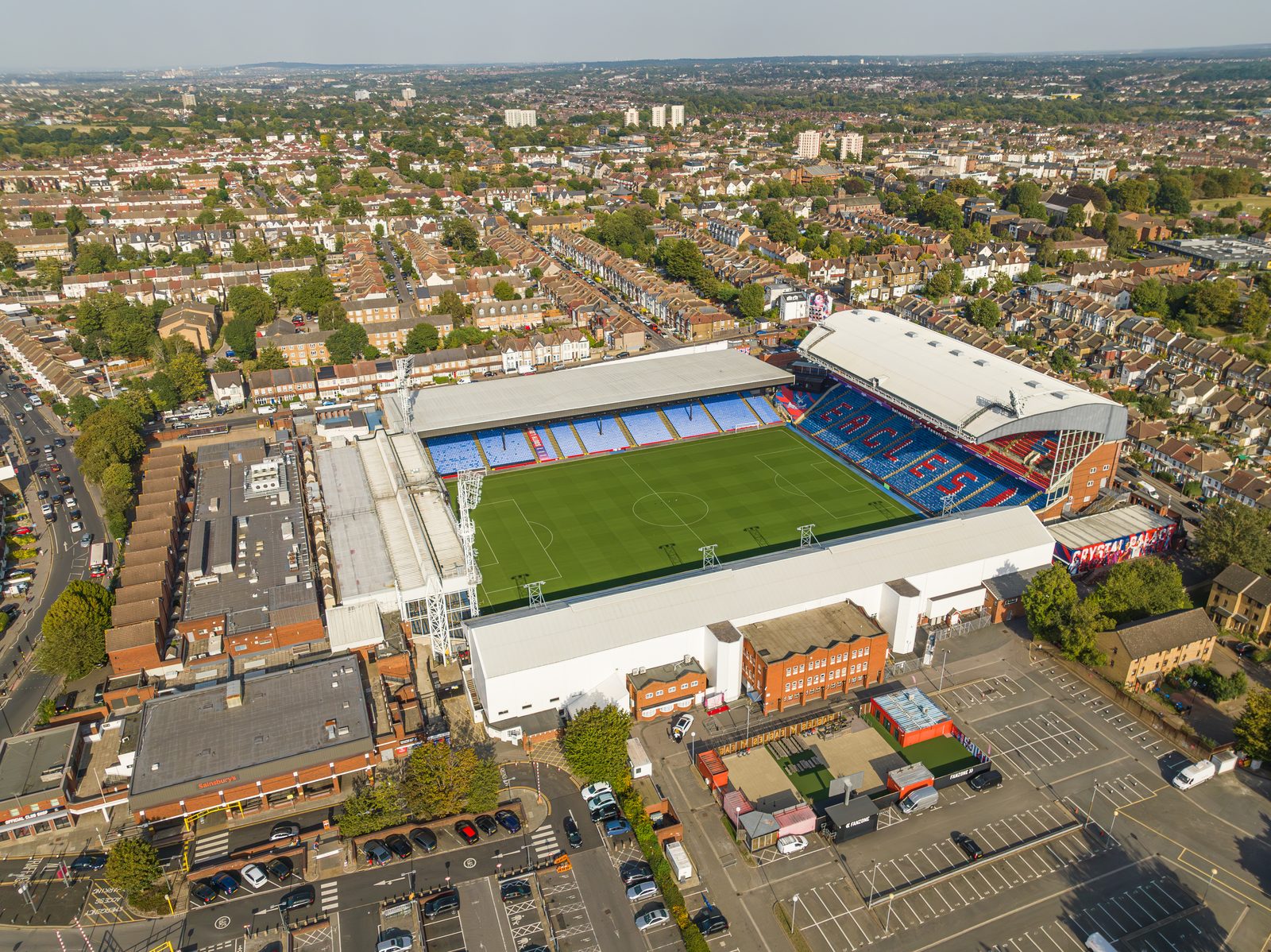 Selhurst Park stands and pitch on matchday